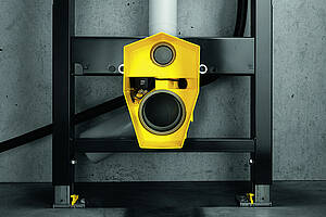 Die WC-Anschlussbox ist ab sofort Teil der WC-­Elemente „Prevista Dry“ und „Prevista Dry Plus“. Bild:  Viega