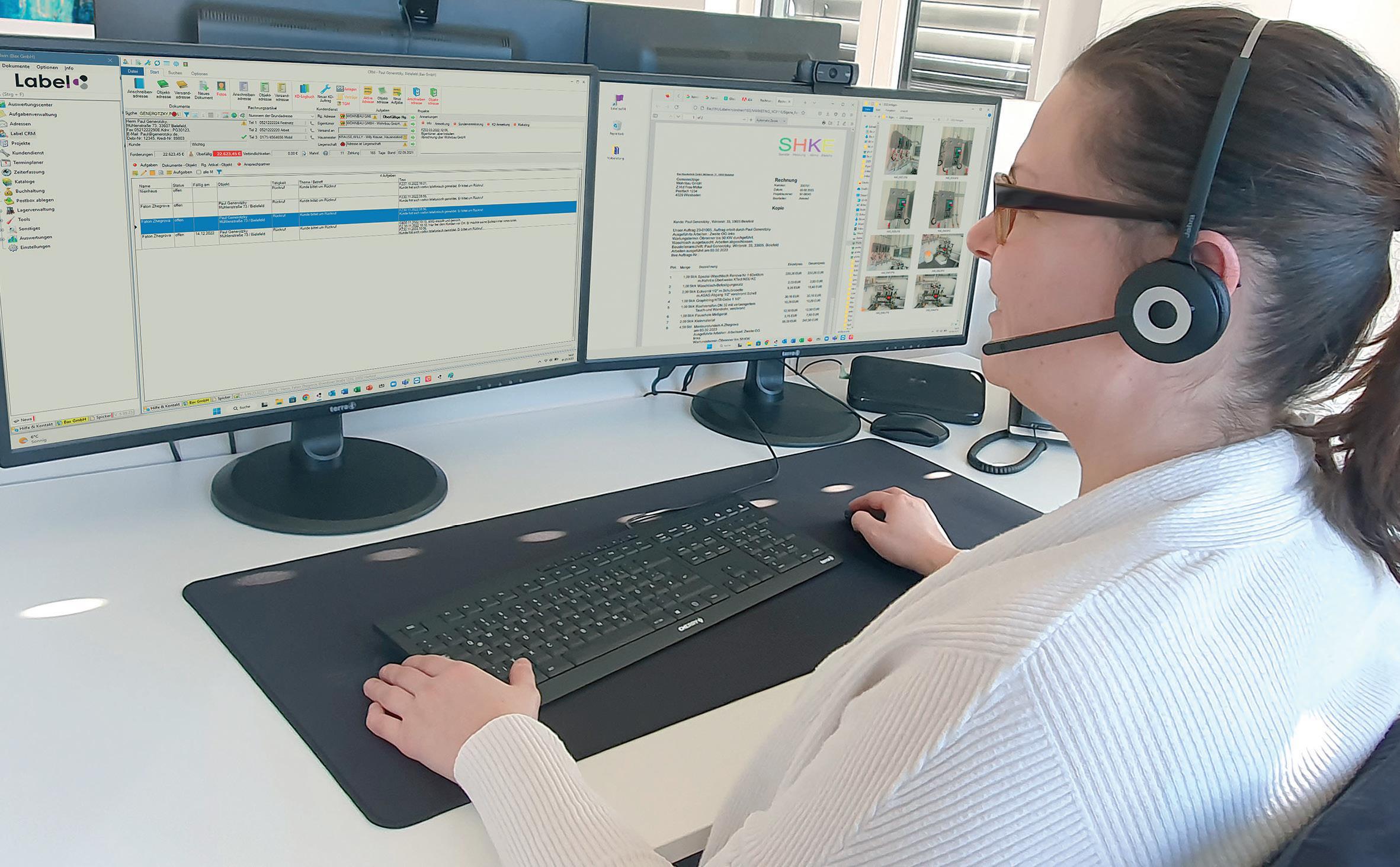 Das Kundeninformationssystem von Label Software zeigt alle dokumentierten Informationen über einen Kunden auf einen Blick. (Label Software Gerald Bax GmbH)