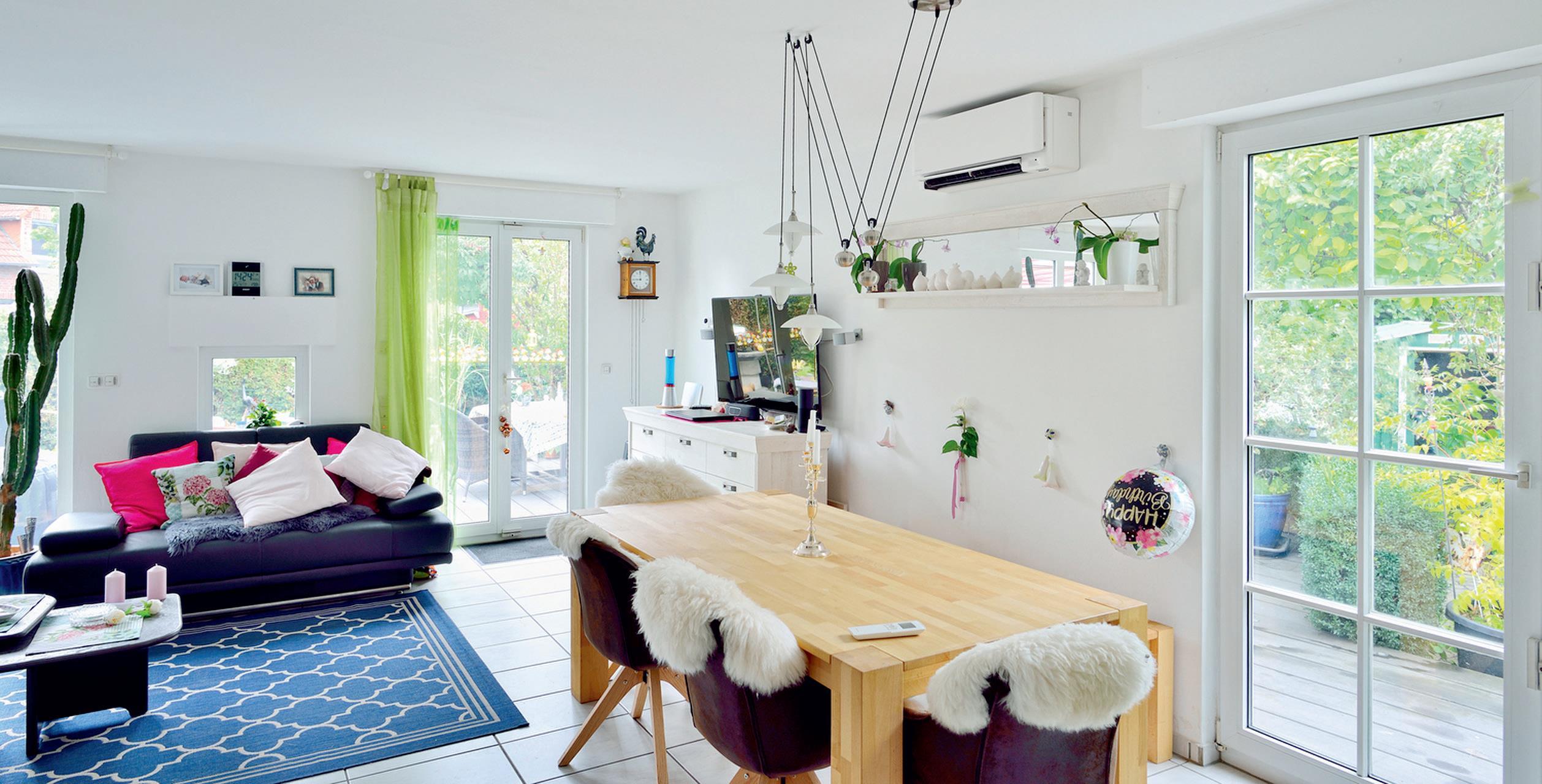 Inneneinheit einer Luft/Luft-Wärmepumpe im Wohnbereich. (Daikin)