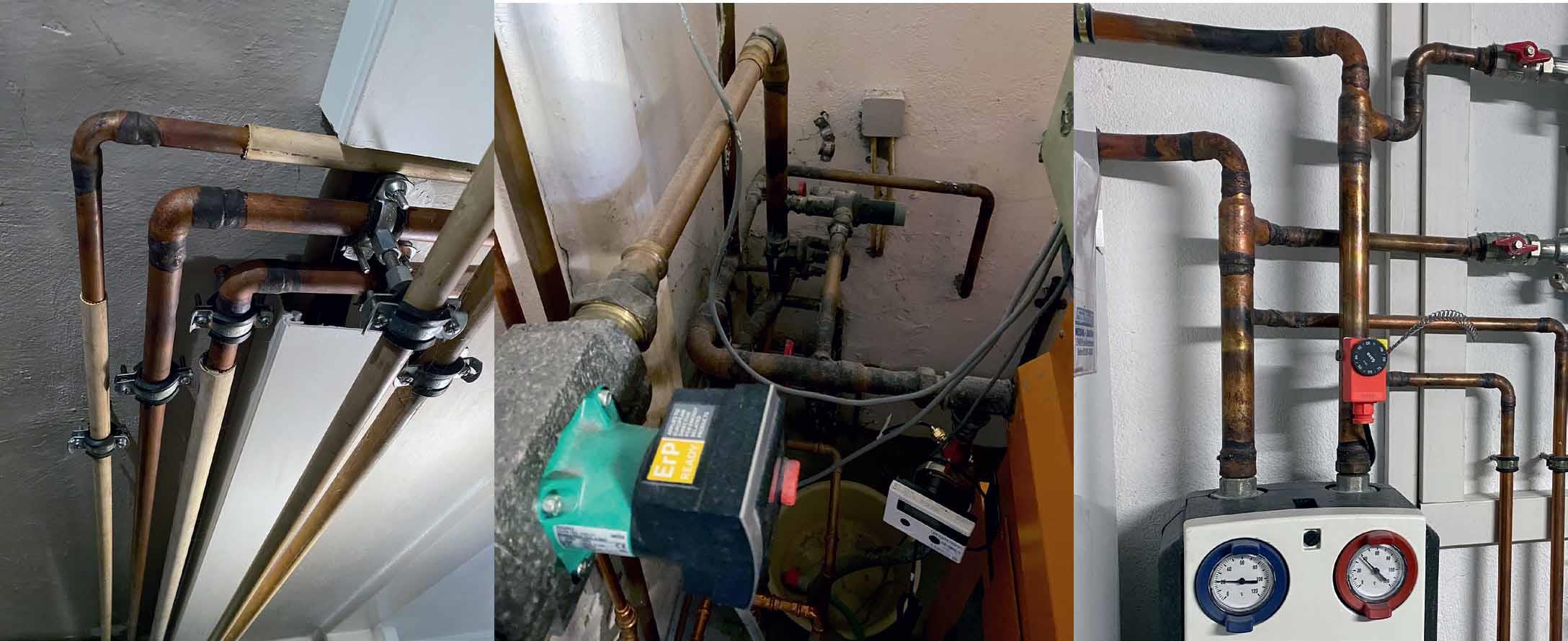 Trotz vorgeschriebener Dämmpflicht sieht man in der Praxis regelmäßig Heizungsanlagen bzw.-anlagenteile ohne ausreichende Dämmung. (L. Wiesemann)