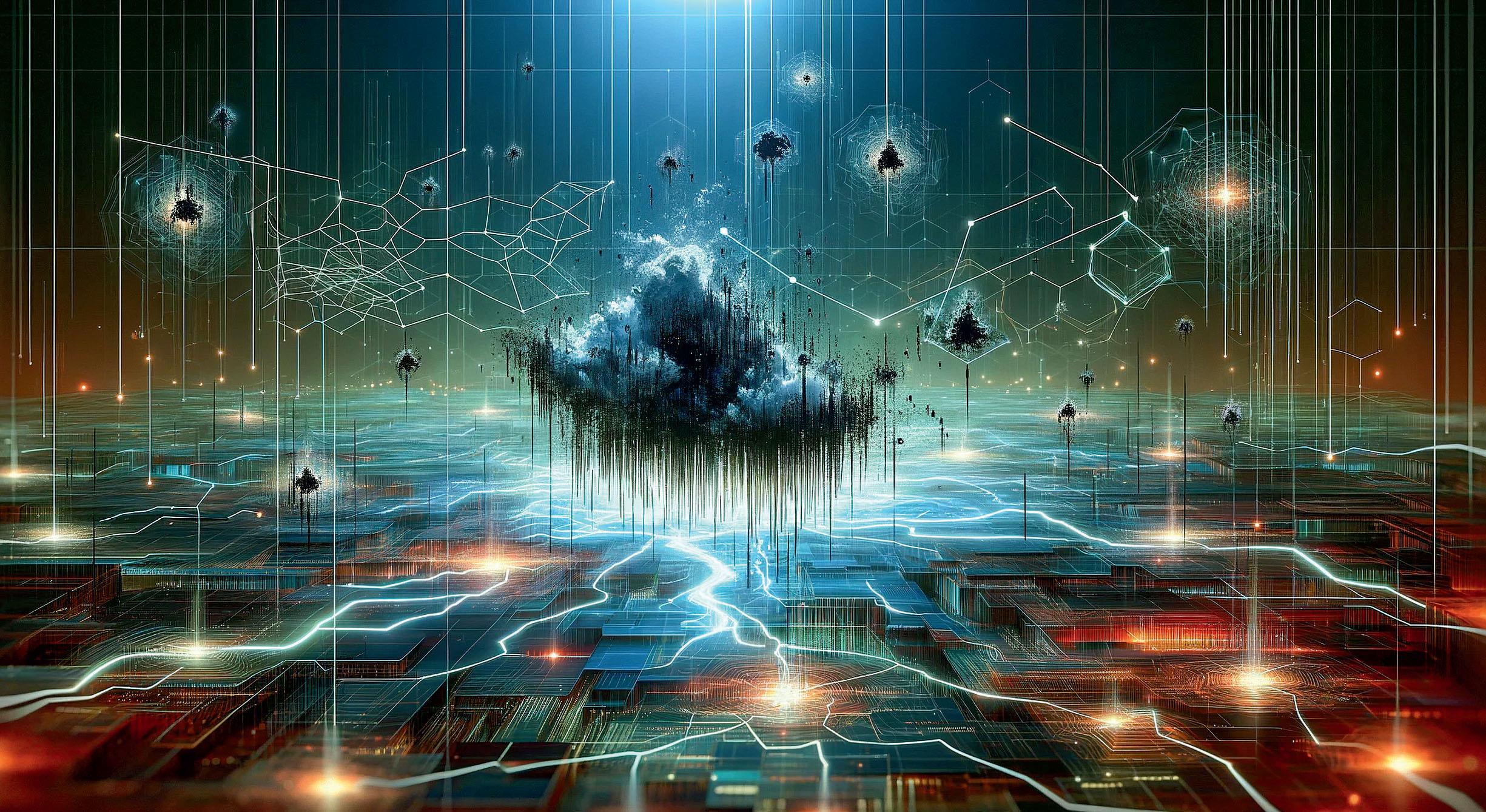 Komplexe Netzwerke bieten komplexe Angriffswege – der Schutz muss gut durchdacht sein. (Dieses Bild hat der Autor mit Künstlicher Intelligenz erstellt.) (Amato/DALL-E)