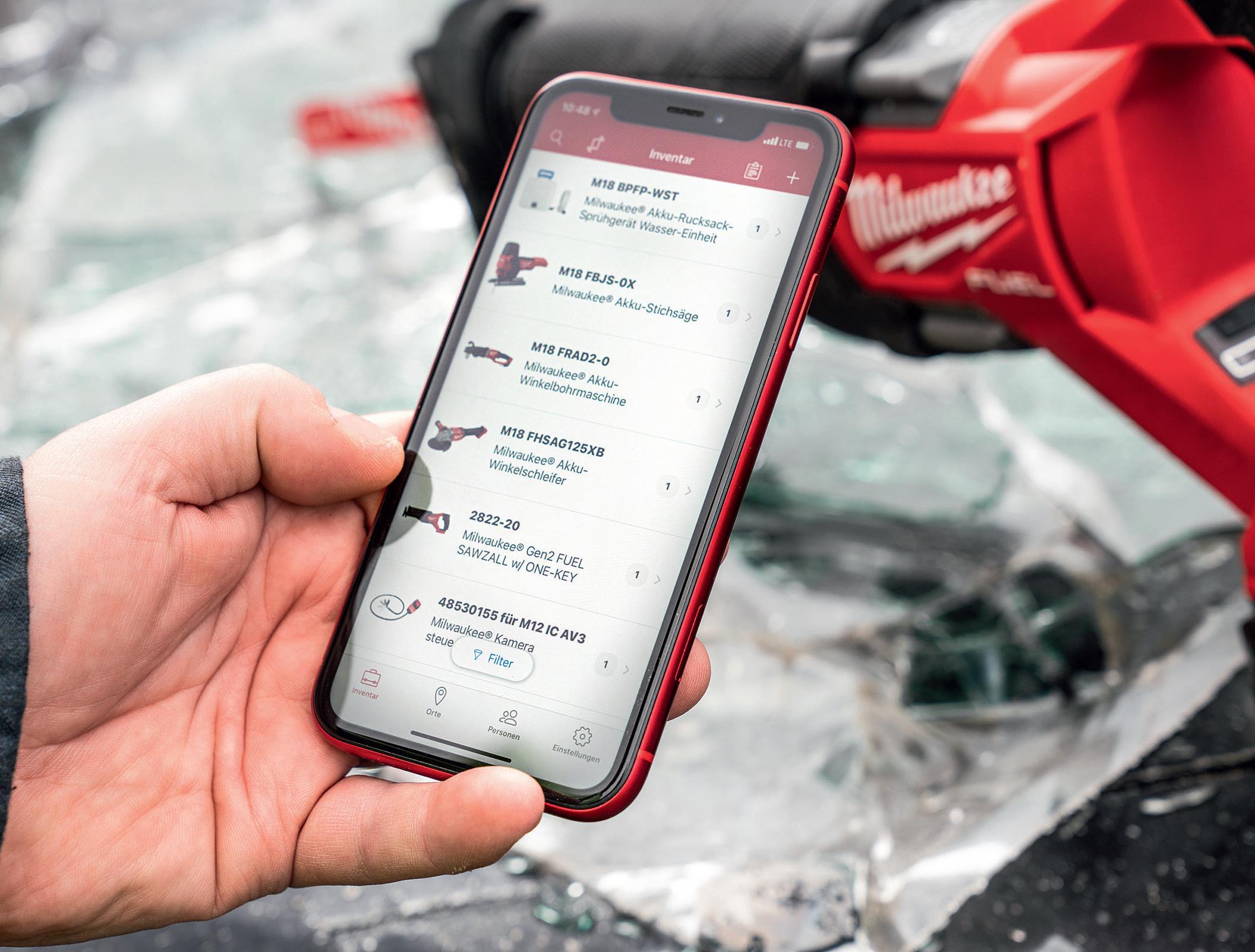 Bluetooth basierte Tracking-Technologien über die GPS-Funktion des Handys. (Milwaukee)