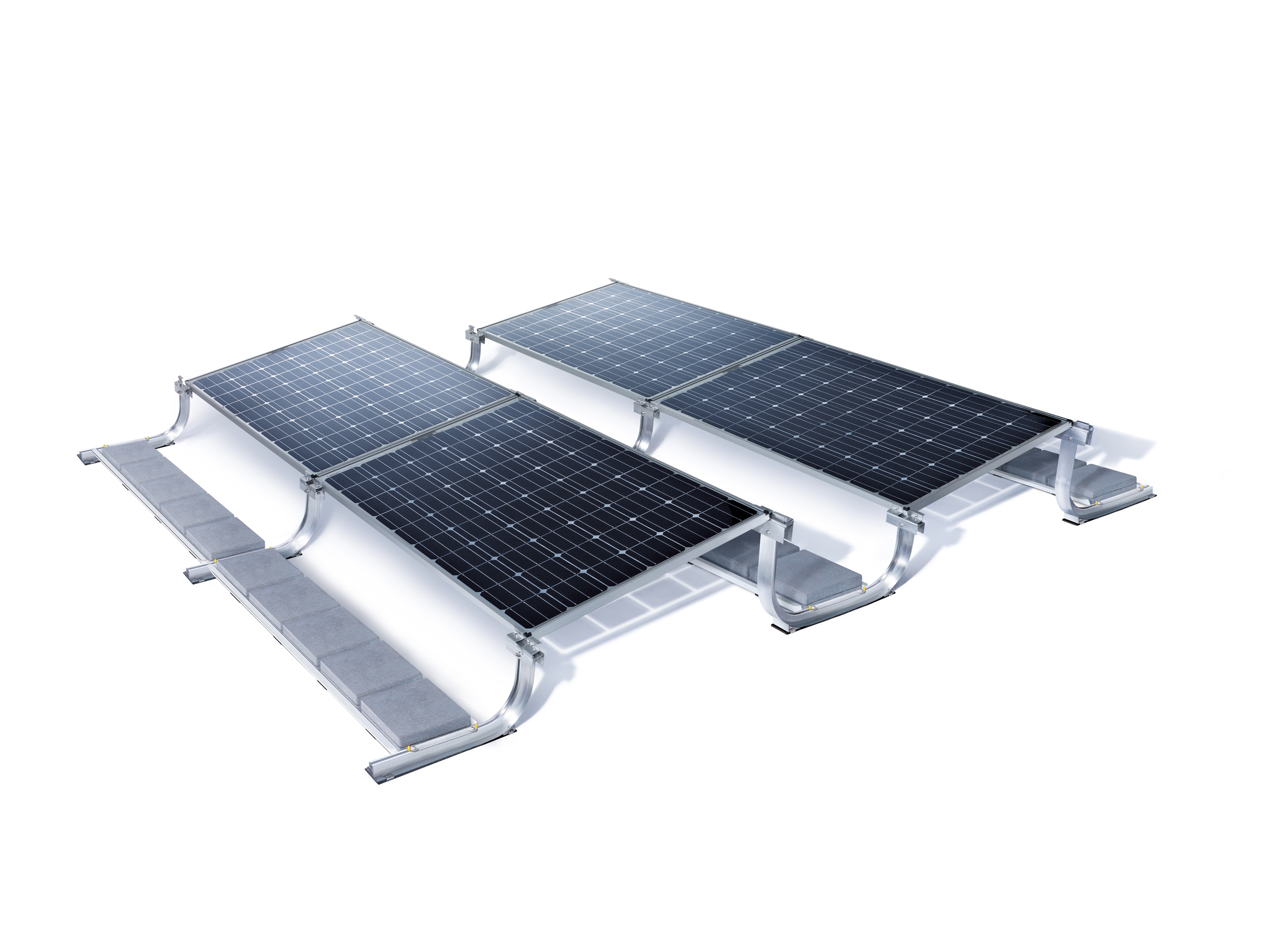 SolarWorld: Montagesystem „Sunfix Bisun” für bifaciale Solarmodule.